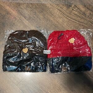 *2PC HEIMISH USA Beanie  Fall Winter Sherpa Fleece Cap Cozy Cuff Knit Sherpa Hat